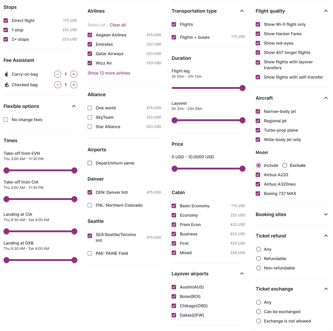 Advanced filters