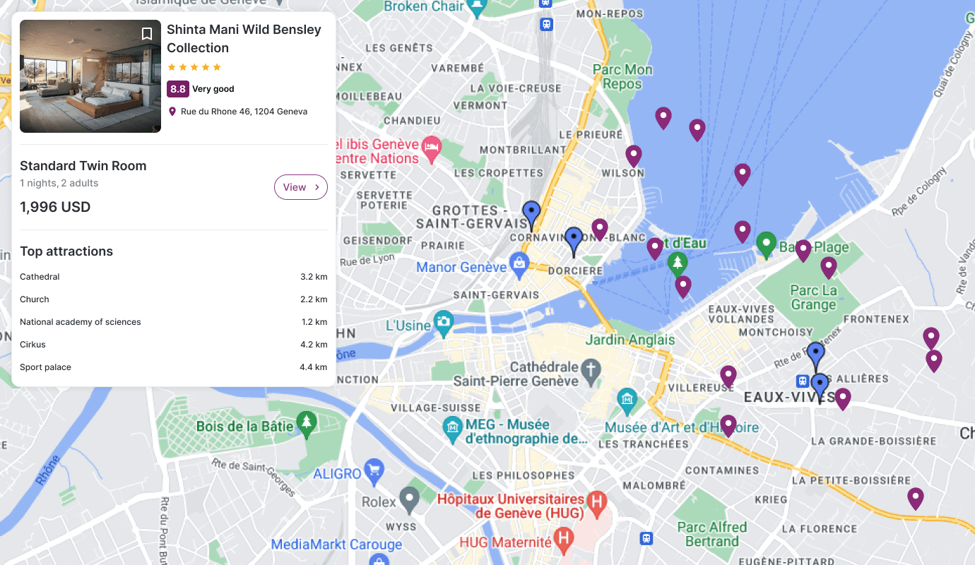 Hotel map view
